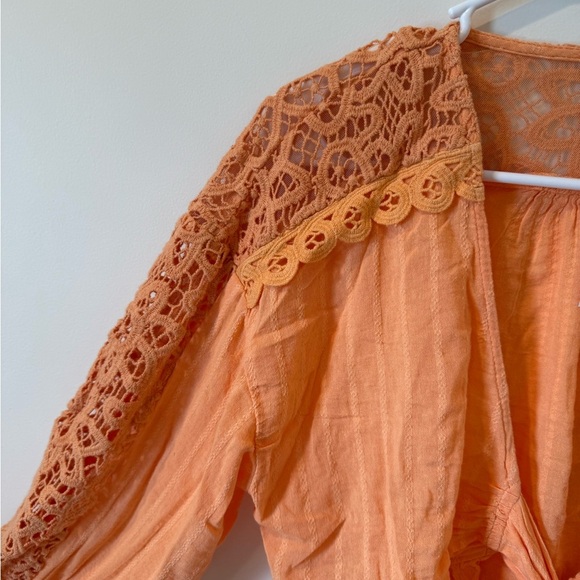 American Eagle Outfitters Orange Lace Blouse - Picture 4 of 7
